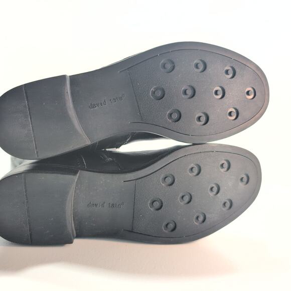 David Tate Branson Extra Wide Calf BlackLeather Riding Boots Women's 10M Stretch - Picture 7 of 9